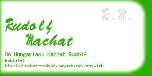 rudolf machat business card